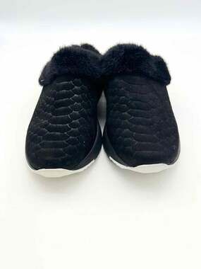 Vaneli Size 6 Black Mules Faux Fur Shoes Sneakers